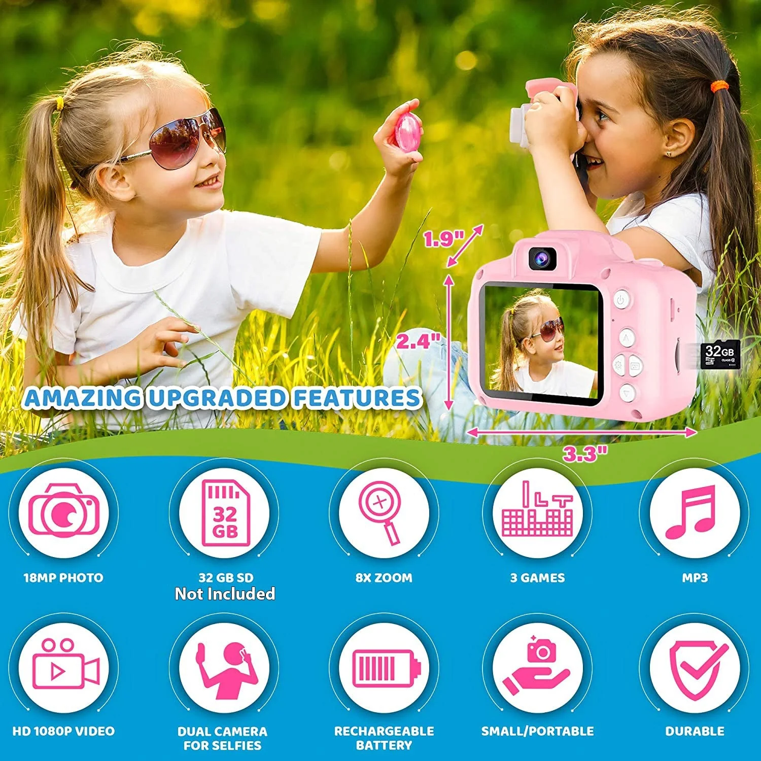 Mini Digital Kids Action Camera for Girls - Image 4