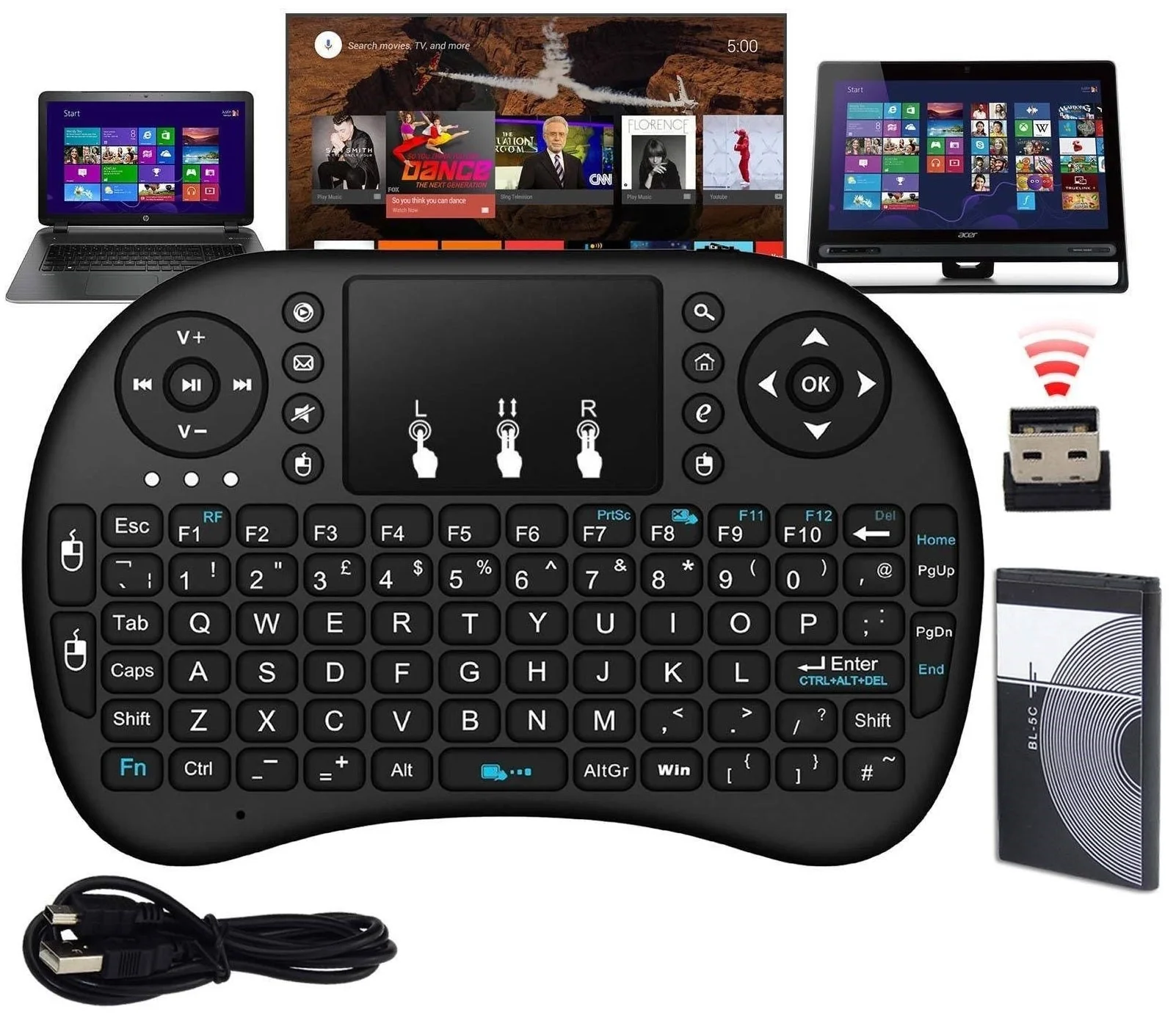 Mini Wireless Keyboard With Touchpad Mouse Combo - Image 6