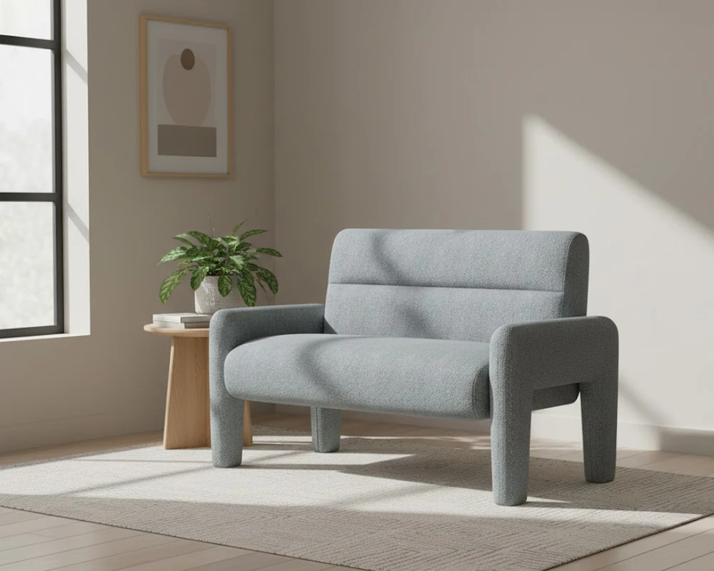 Modern 2 Seater Sofa Dubai Sky Blue - Image 3