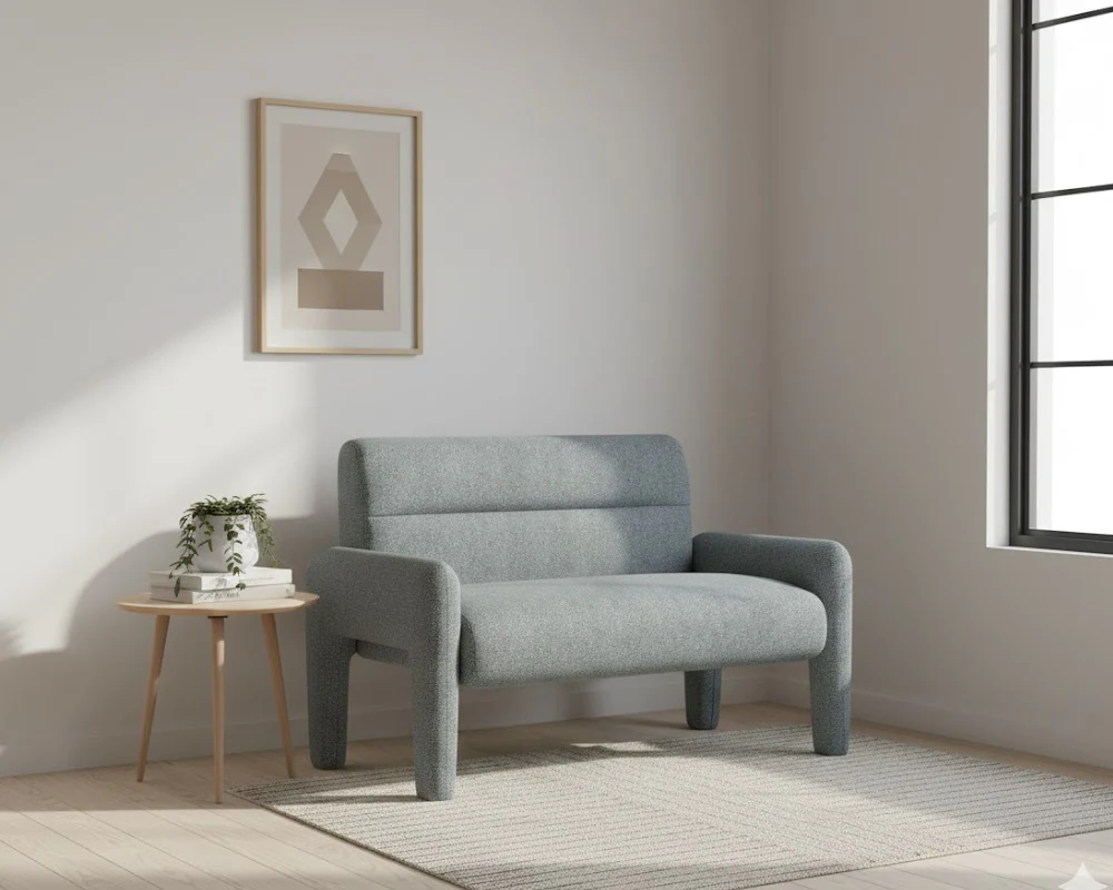 Modern 2 Seater Sofa Dubai Sky Blue - Image 4