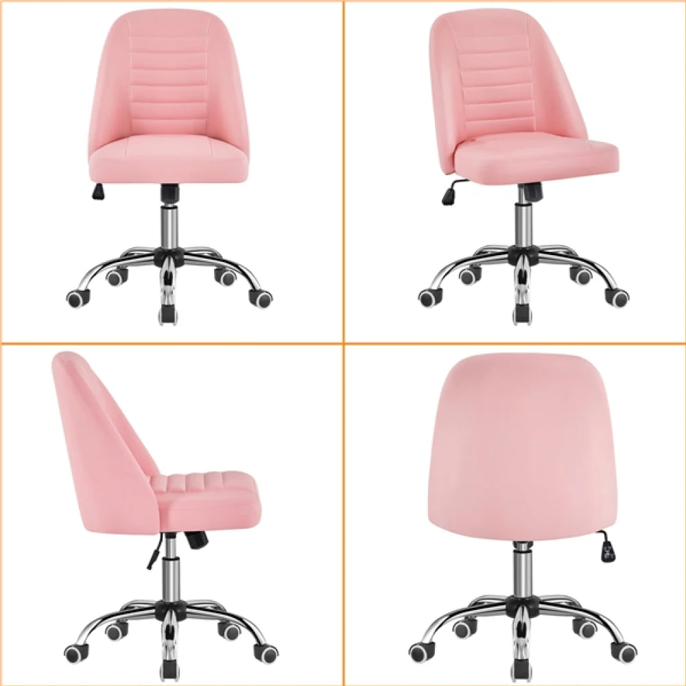 Modern Tufted Armless Computer Chair Task Chair Vanity Chair - Image 3