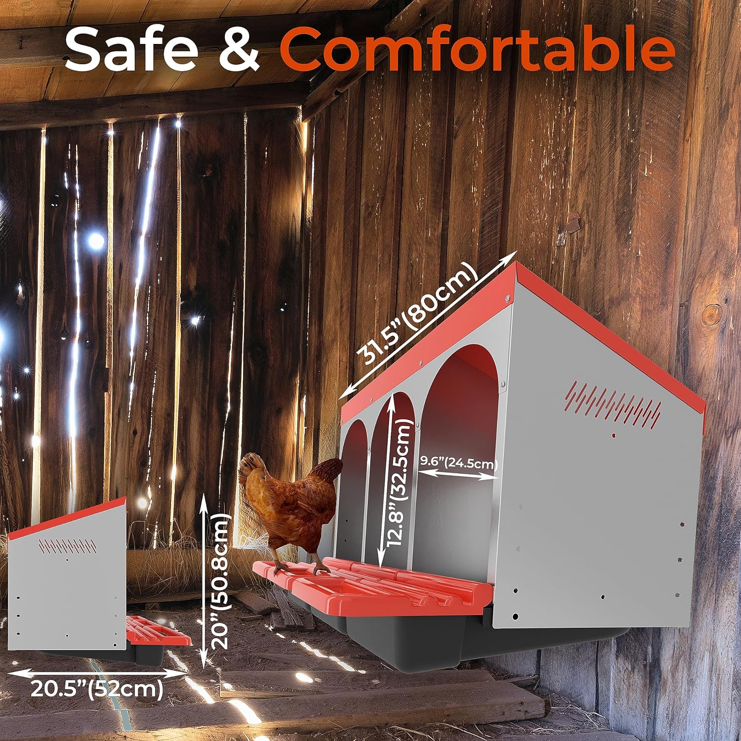 Nesting Box Chicken Hen Roll Away Laying Nest Boxes Chook Brooder 6 Compartment - Image 4