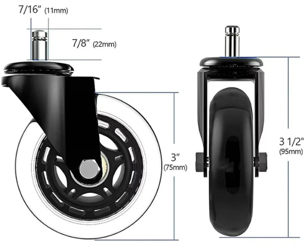 Office Chair Caster Wheels Set - Image 9