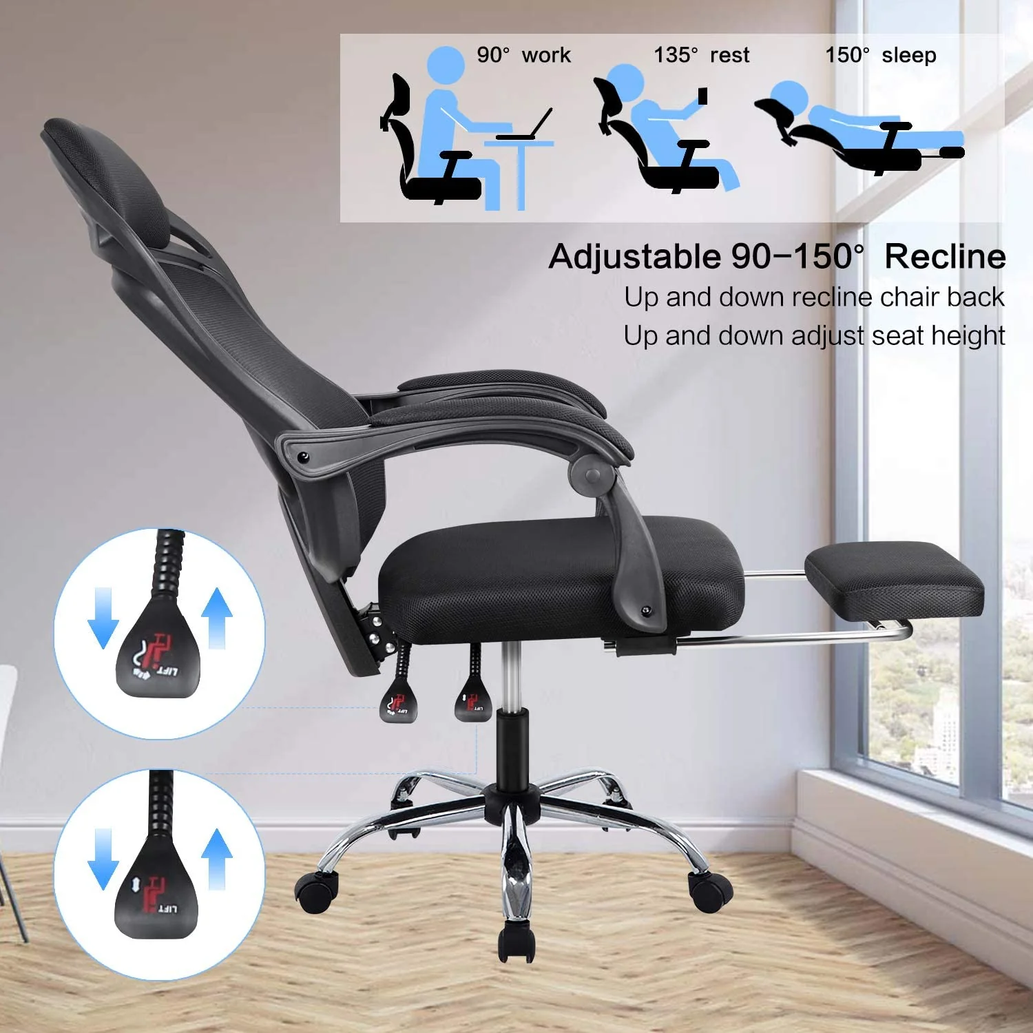 Office Chair Computer Chair with foot rest - Image 5