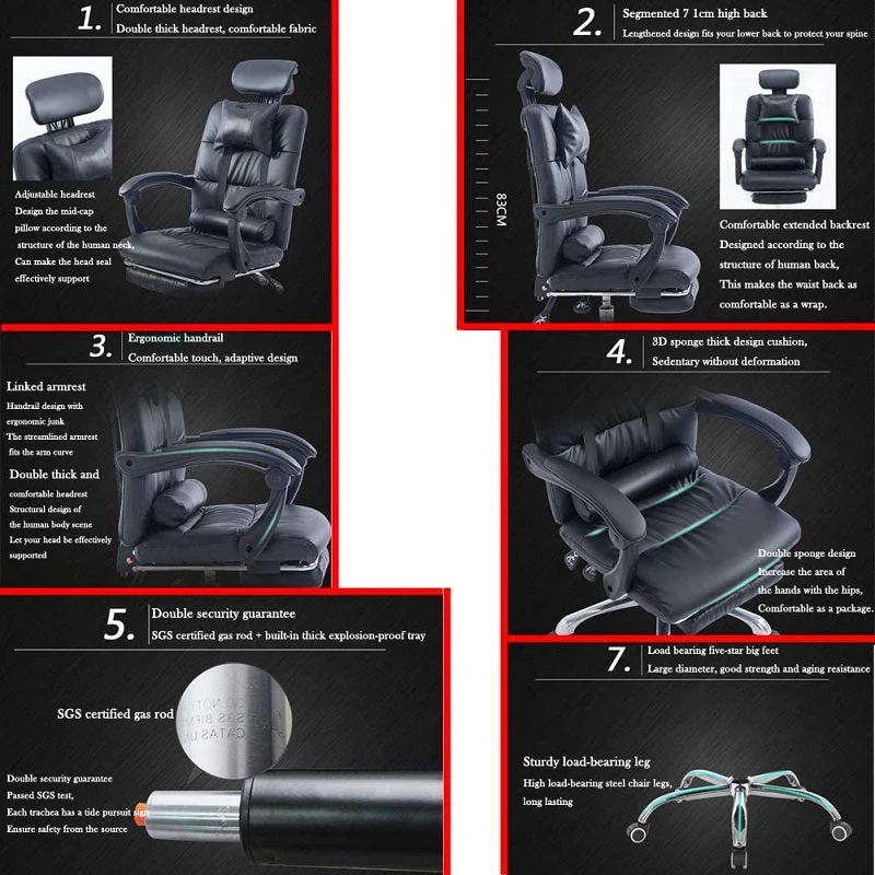 Office Chair with Footrest Computer Chair - Image 9
