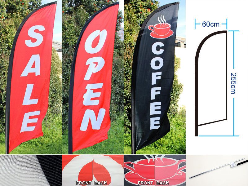 ‘OPEN’ 3.4M Doublesided Flag with Ground Drill - Image 3