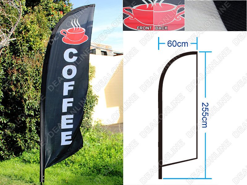 ‘OPEN’ 3.4M Cross Base/Set Commercial Feather Banner Flag - Image 2
