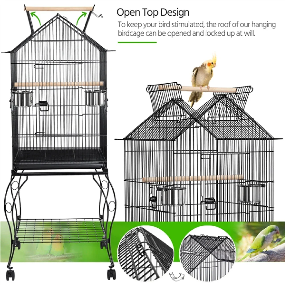 Open Top Metal Parrot Cage - Image 5