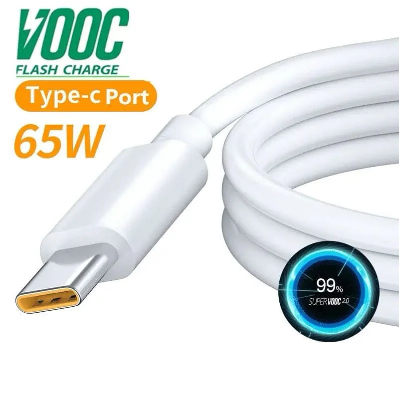 Oppo Phone Charger Cable - 1m (White) - Image 2