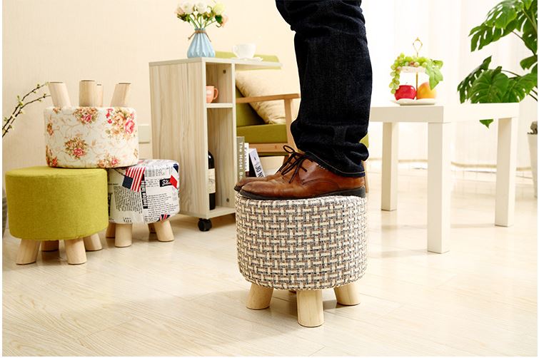 Ottoman Footstool Stool Round Foot Stool - Image 4