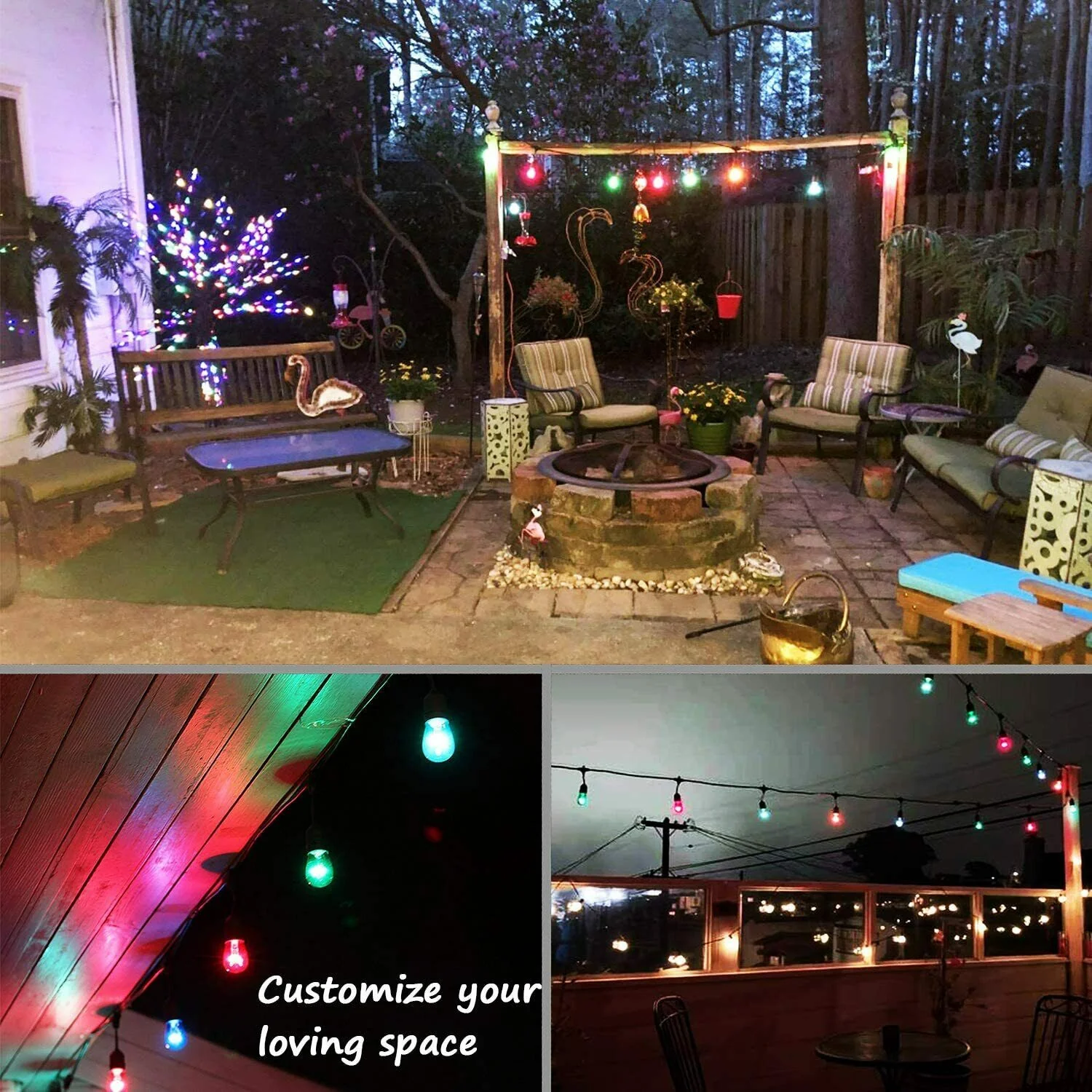 Outdoor Festoon Light String Lights 20M 24 LED Bulbs - Image 6