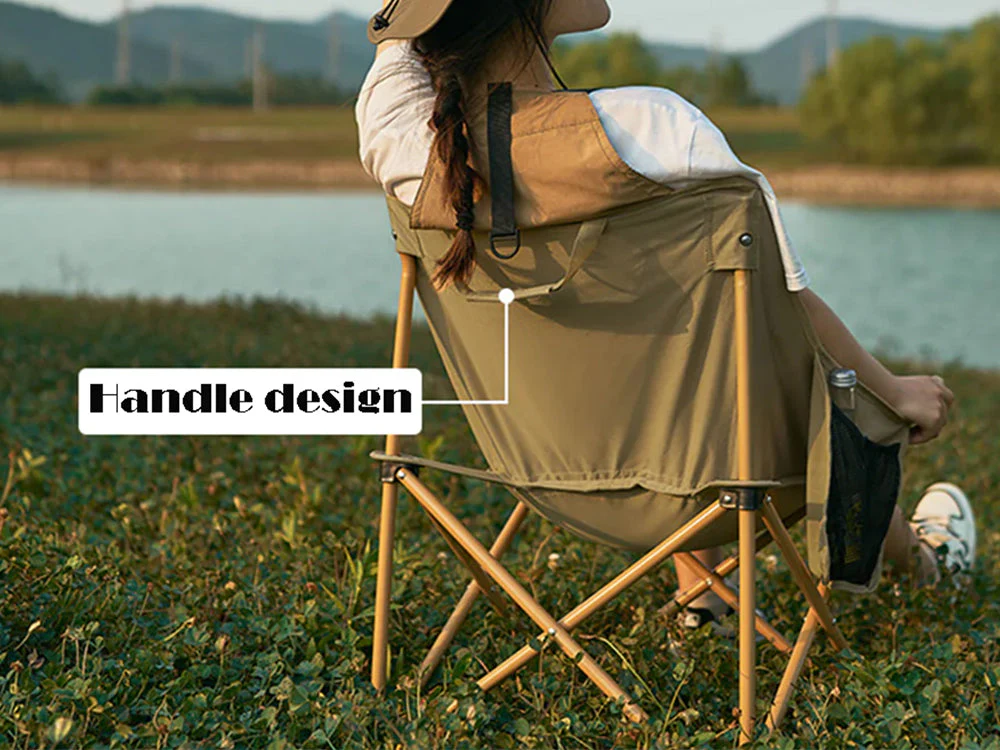Outdoor Folding Camping Chair-Yellow - Image 2
