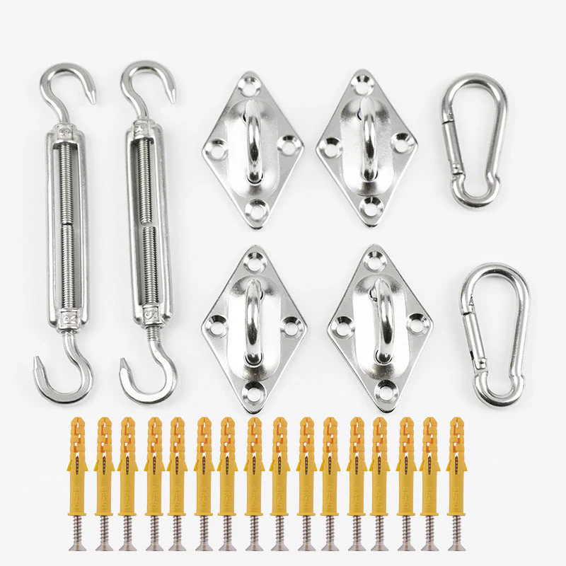 Outdoor Shade Sail Hardware Kit for Rectangle Sun Shade Sails Mounting Accessory