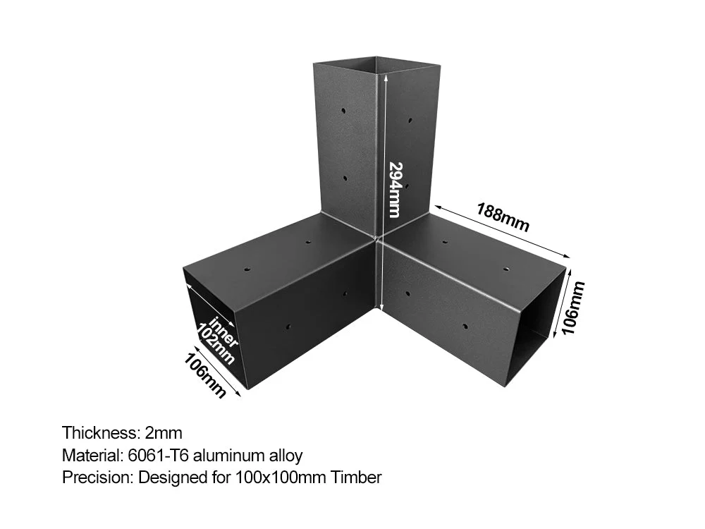 OUTPRO Aluminum Single Pergola Corner bracket Kit - Image 6