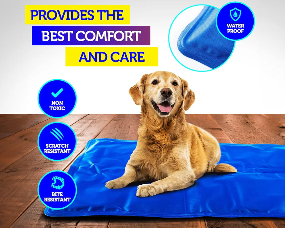 Pet Cooling Pad XXL – Gel Ice Mat for Dogs & Cats No Freezing Needed Blue - Image 5
