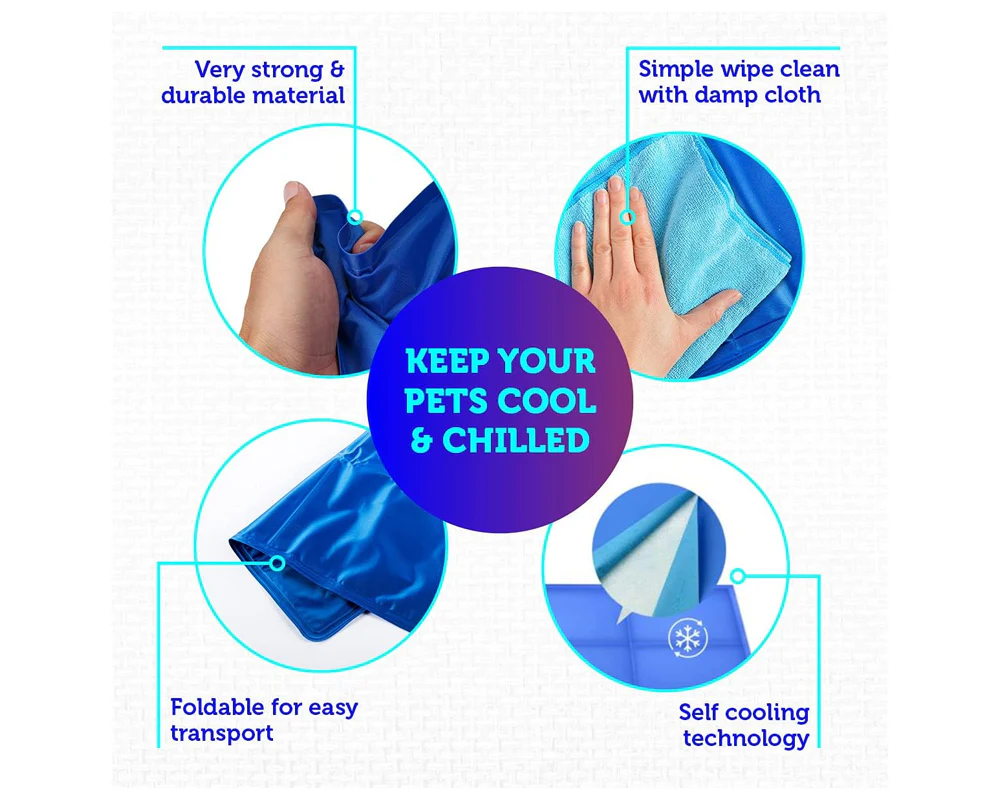 Pet Cooling Pad XXL – Gel Ice Mat for Dogs & Cats No Freezing Needed Blue - Image 6