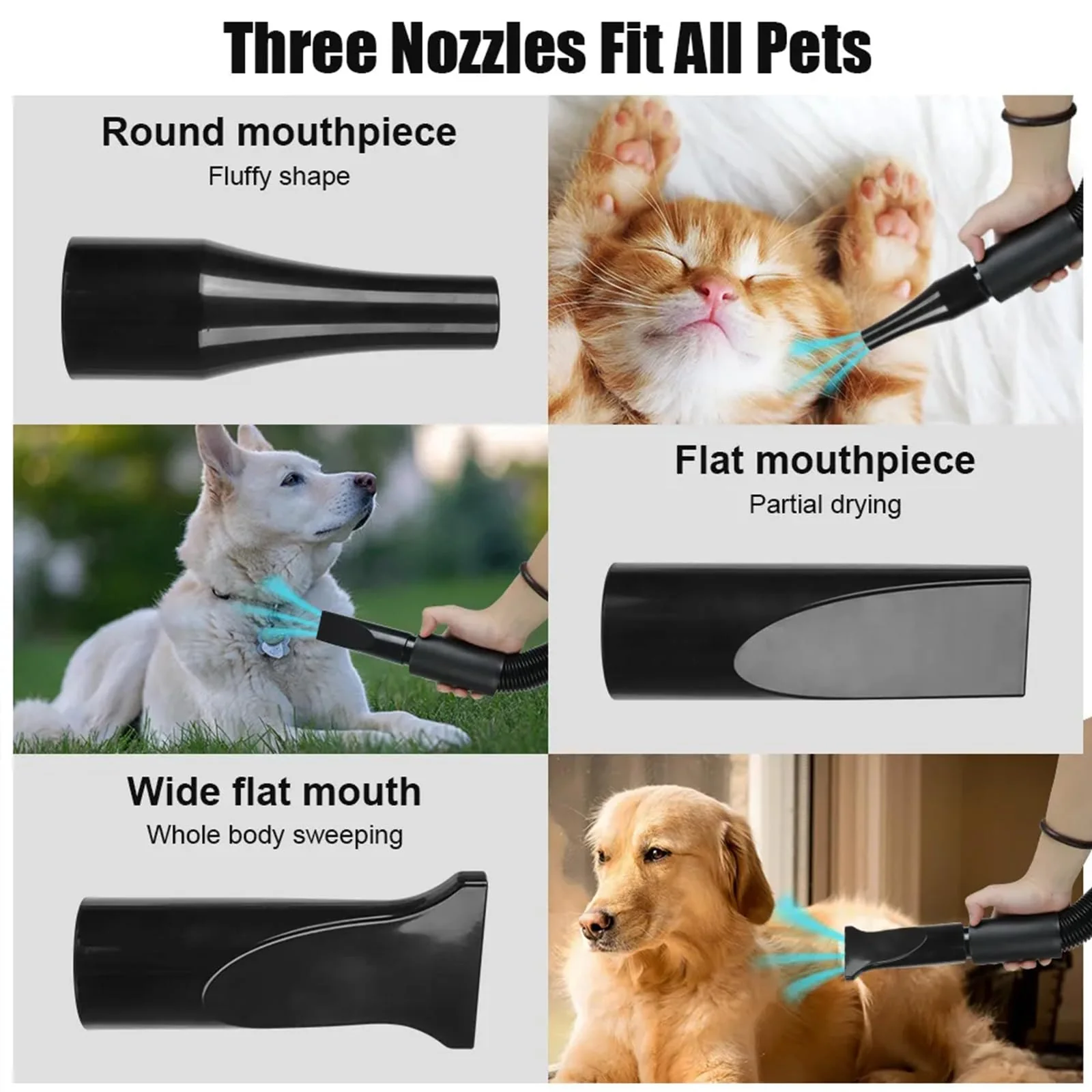 Pet Hair Dryer Grooming Blower Black - Image 2