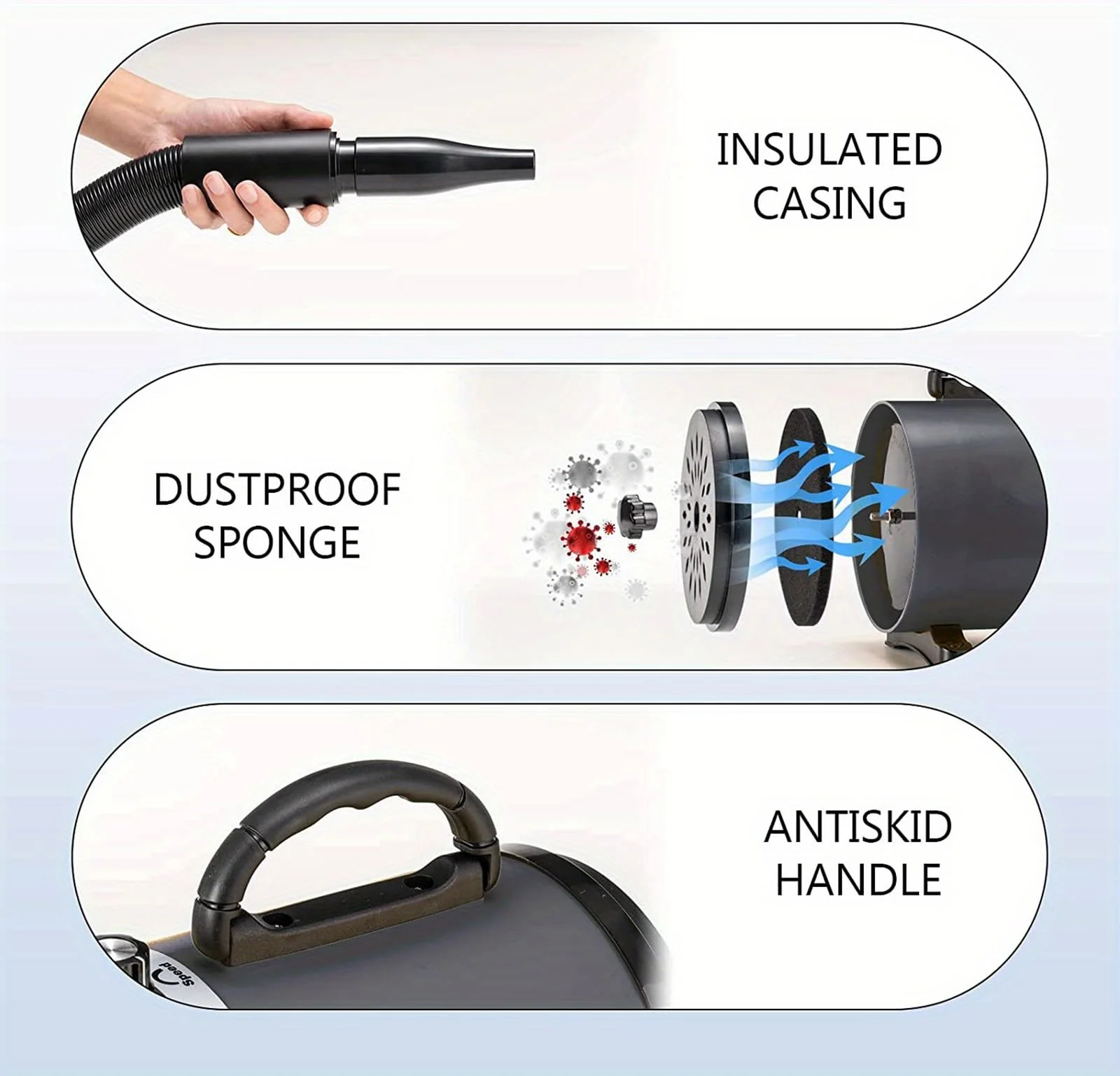 Pet Hair Dryer Grooming Blower Black - Image 3