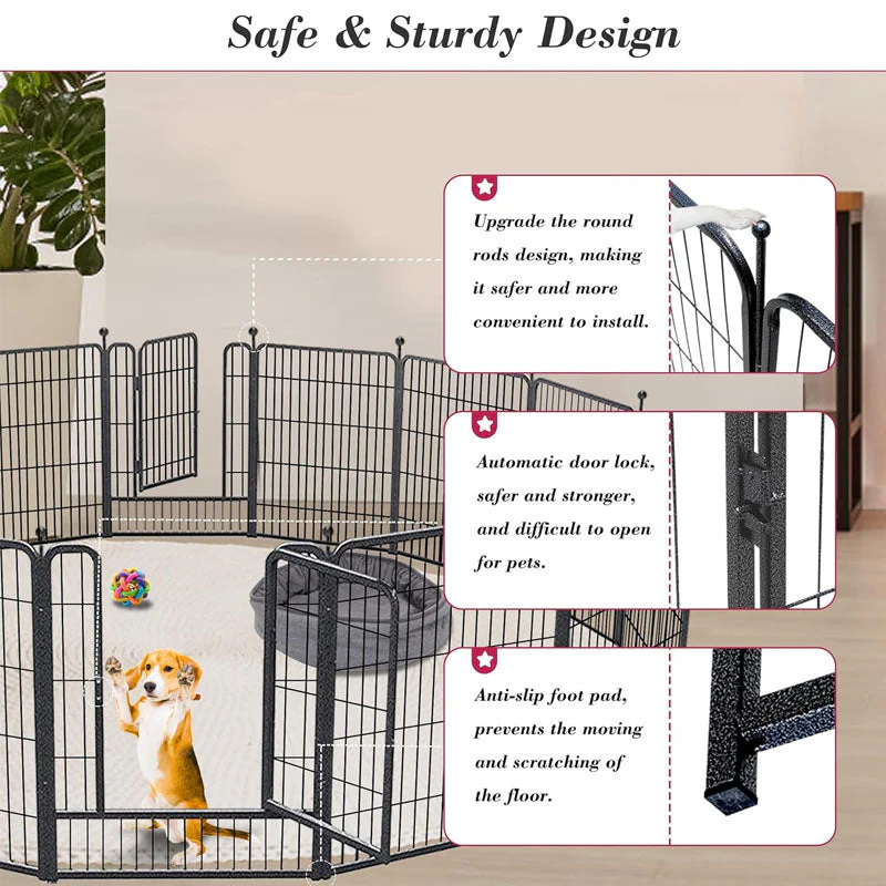 Pet Play Pen Dog Playpen Dog Fence 10 Panels - Image 11