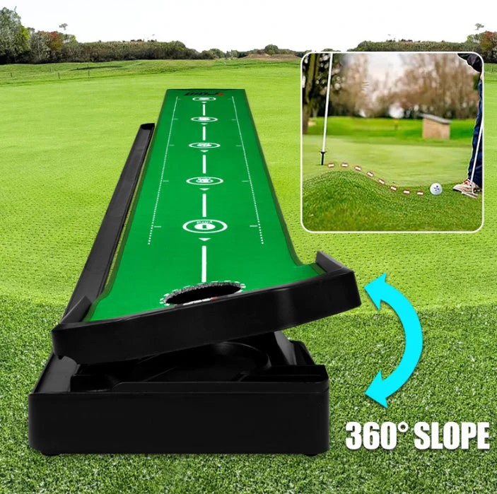 PGM 3M Golf Putting Mat Golf Putter Trainer Indoor Adjustable Green Putter Carpet Practice Set with return fairway - Image 2