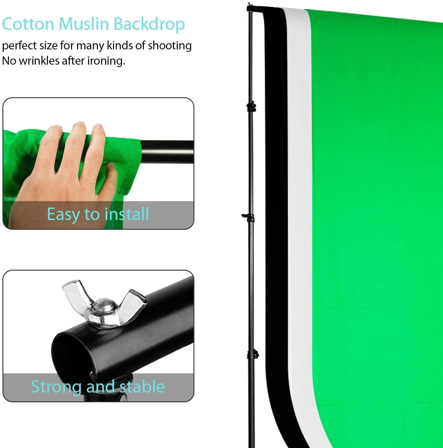 Photography Studio Set With 3 Backdrops - Image 2