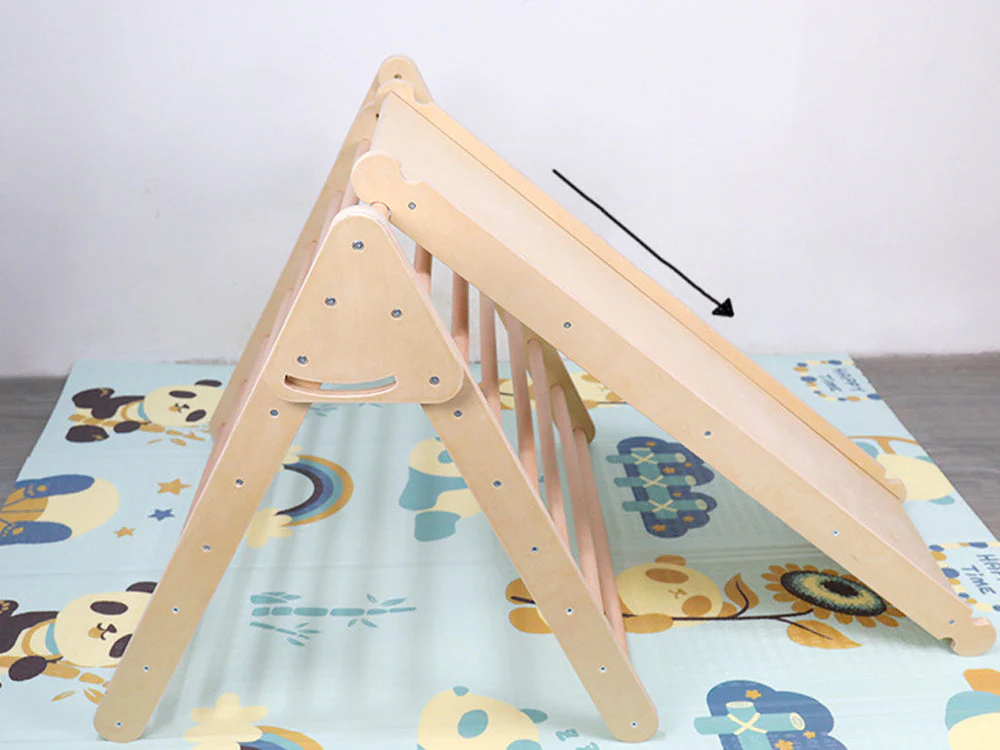 Pikler Triangle Frame with Ramp and Slide - Image 5