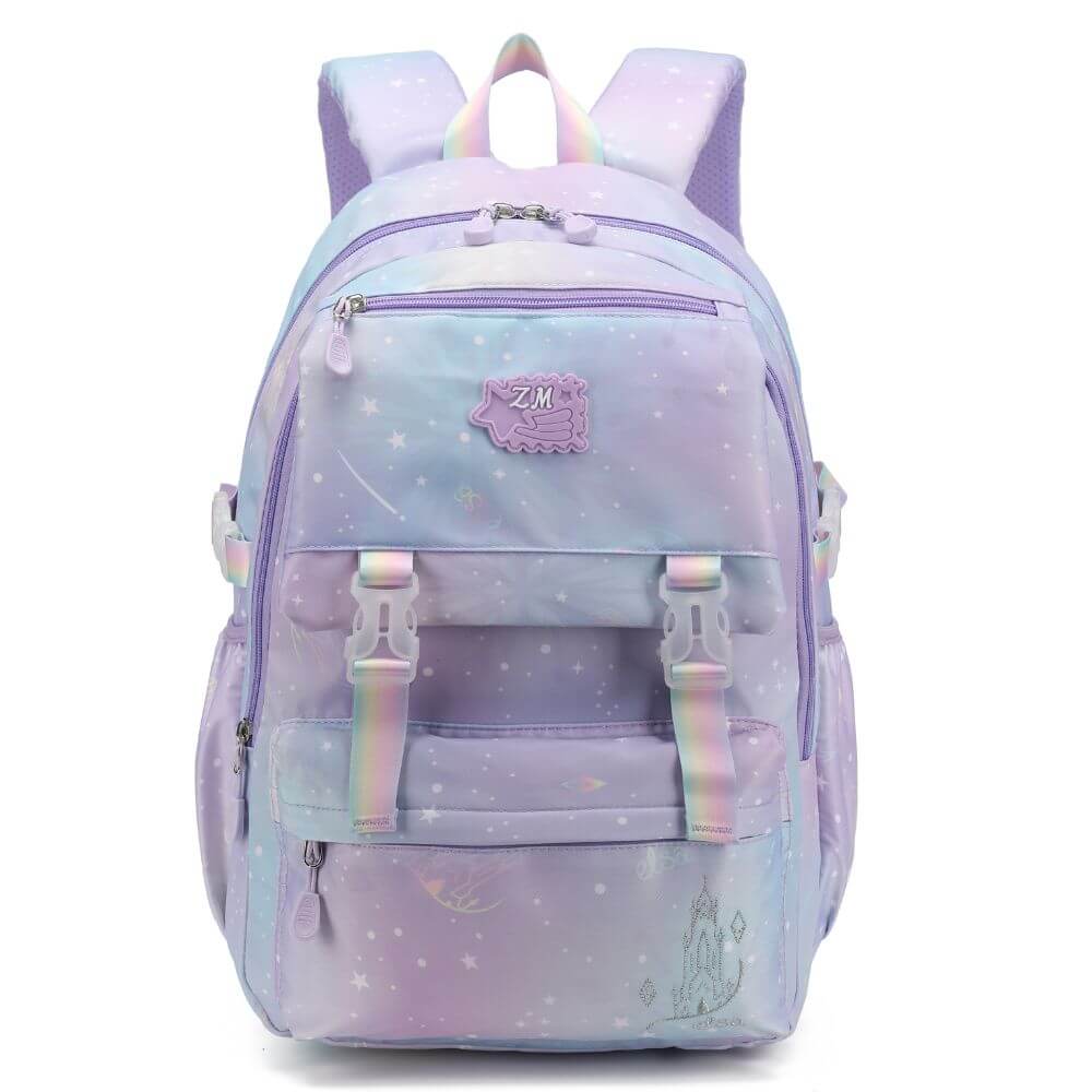 Pink & Purple Girls School Bags & Kids Backpack | Aesthtic Galaxy - Image 3
