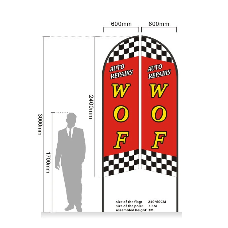 PIZZA - Pre-print Double Sided Feather Banner Flag Business Commersial 3M - Image 7