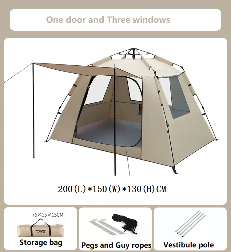 Pop-Up Camping Tent – 1 Door & 3 Windows - Image 2