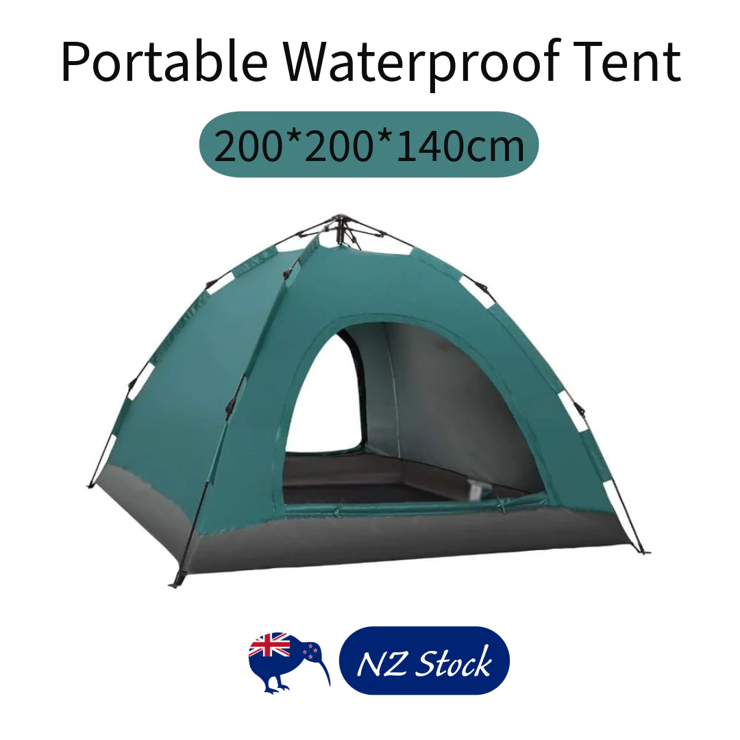 Pop-Up Camping Tent 3-4 Person Outdoor Folding Tent (Green) - Image 12
