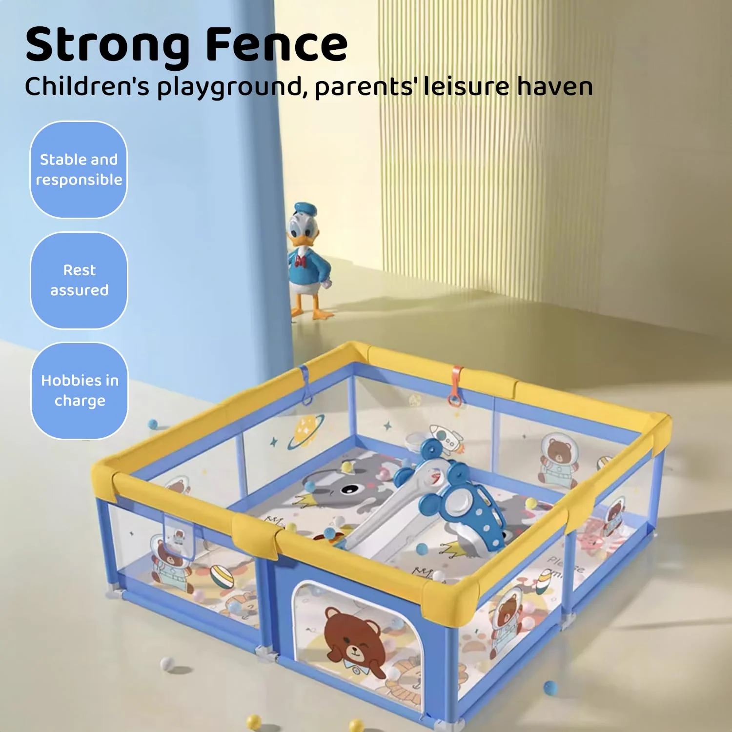 Portable Baby Playpen Fence Gate Wall Fence Barrier - Image 11
