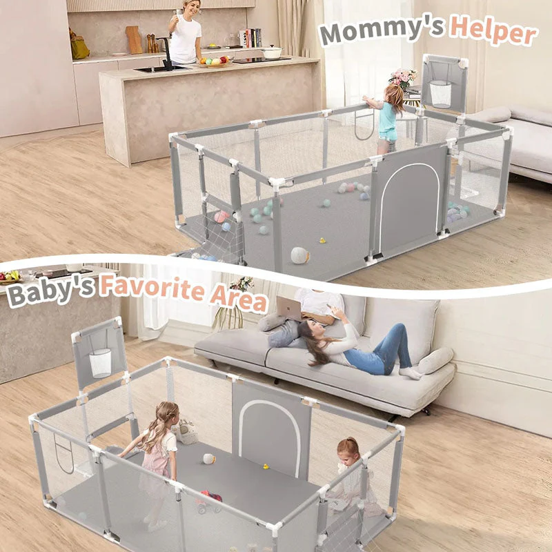 Portable Baby Playpen Fence Gate Wall Fence Barrier PlayPen - Image 9