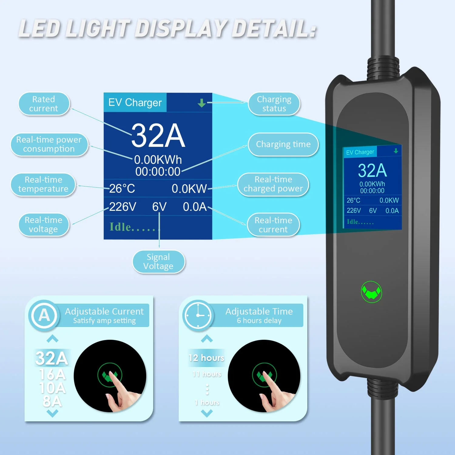 Portable EV Charger Type2 Electric Car Charger 16A - Image 3