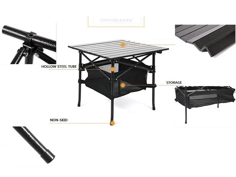 Portable Folding Table Tea Picnic Camping Barbecue Square Table 70*70*70 - Image 5