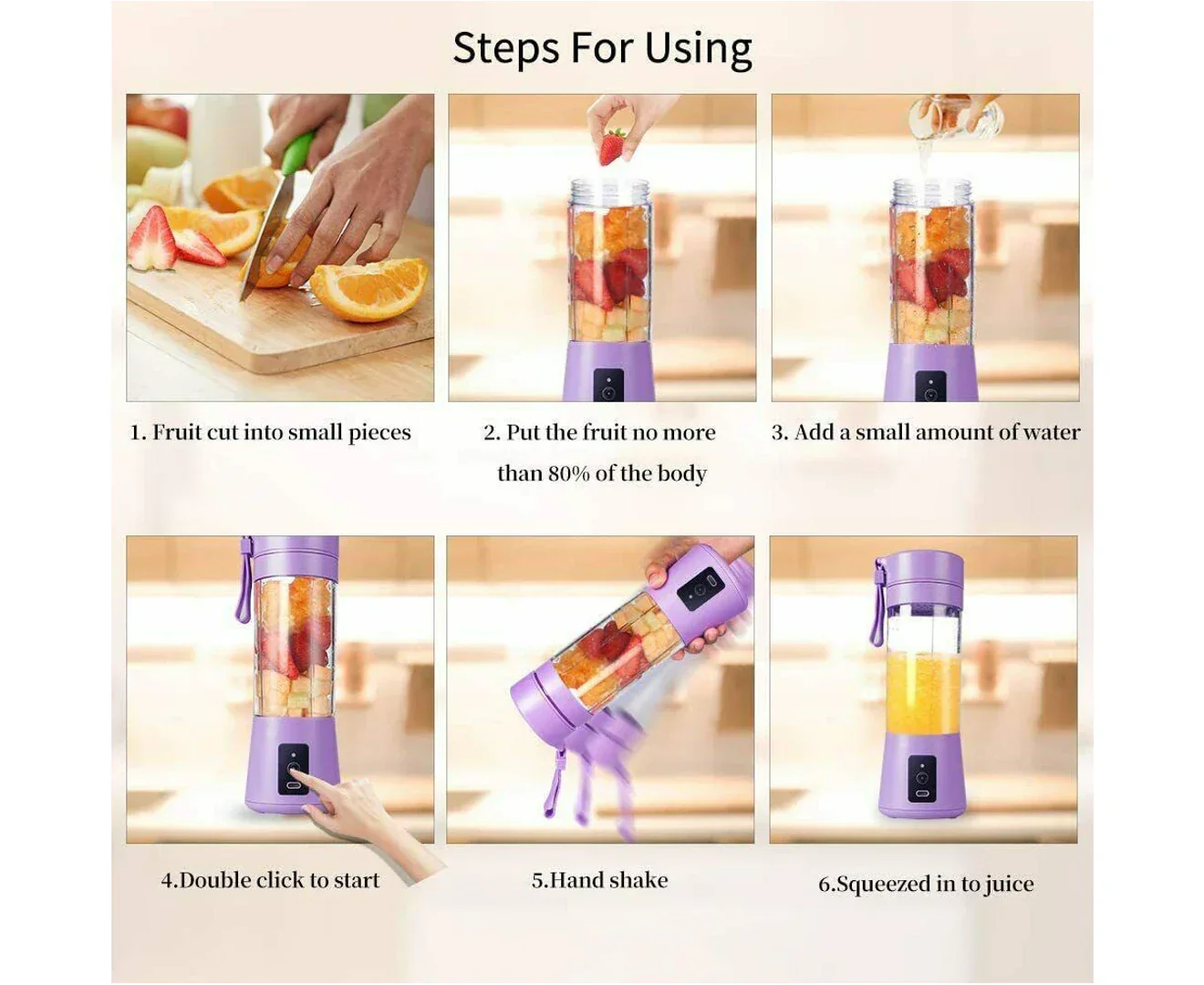 Portable Juicer Blender Mixer with 6 Blades - Image 4