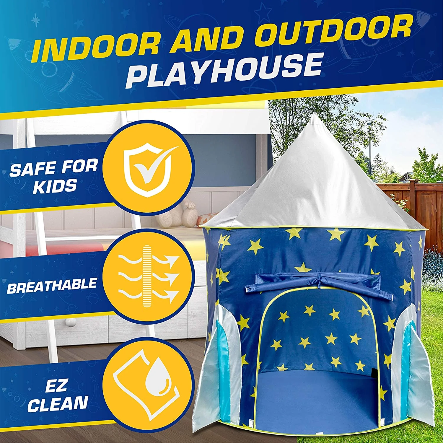 Portable Kids Play Tent with storage bag - Image 4