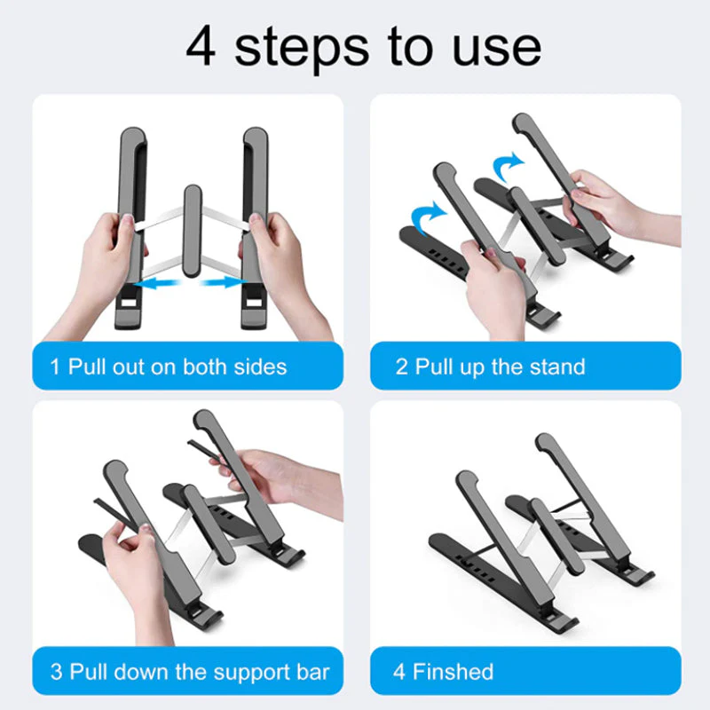 Portable Laptop Stand for Desk Black - Image 5