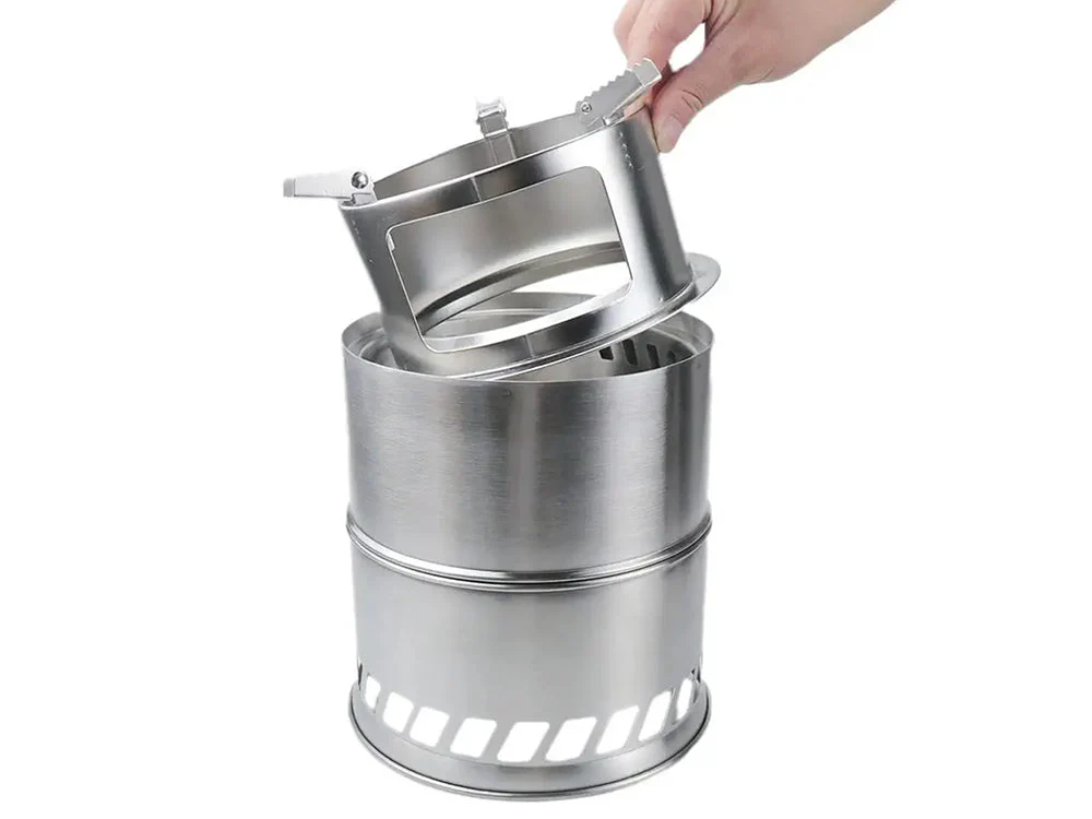 Portable Stainless Steel Camping Wood Stove-Large - Image 2