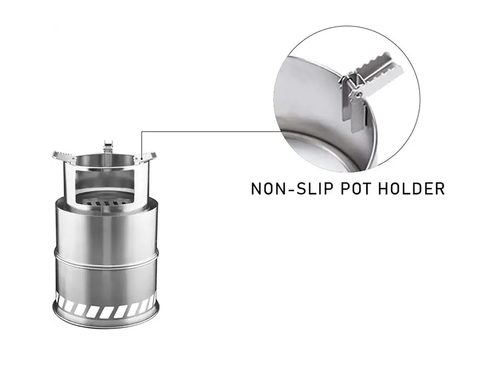 Portable Stainless Steel Camping Wood Stove-Large - Image 4