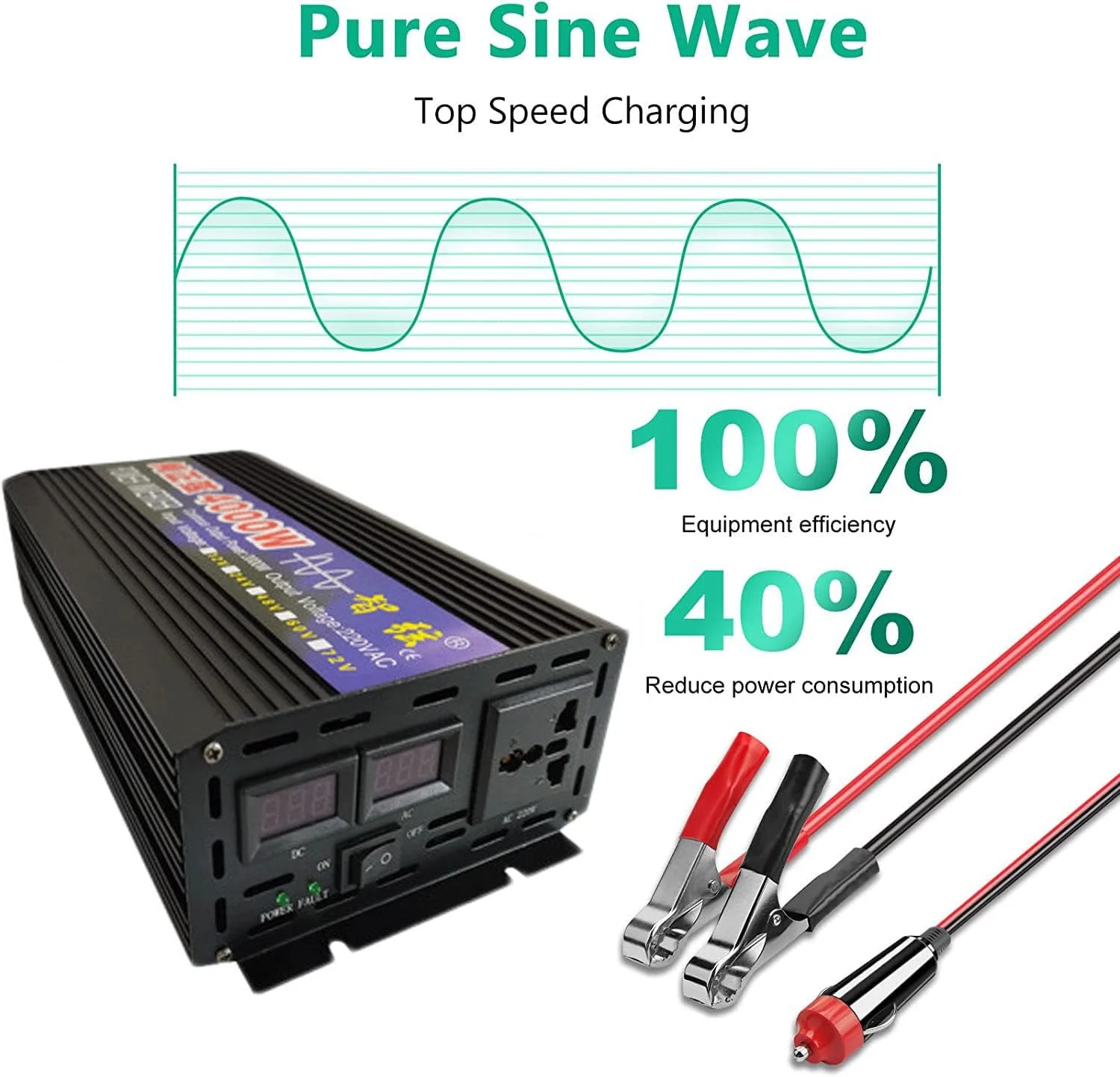 12V Pure Sine wave Car Inverter 2000W - Image 2