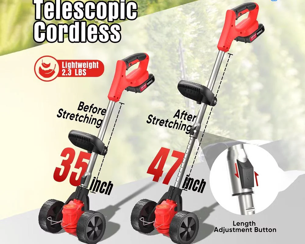 Push Weed Eater strimmer, Battery Operated Grass Cutter - Image 6