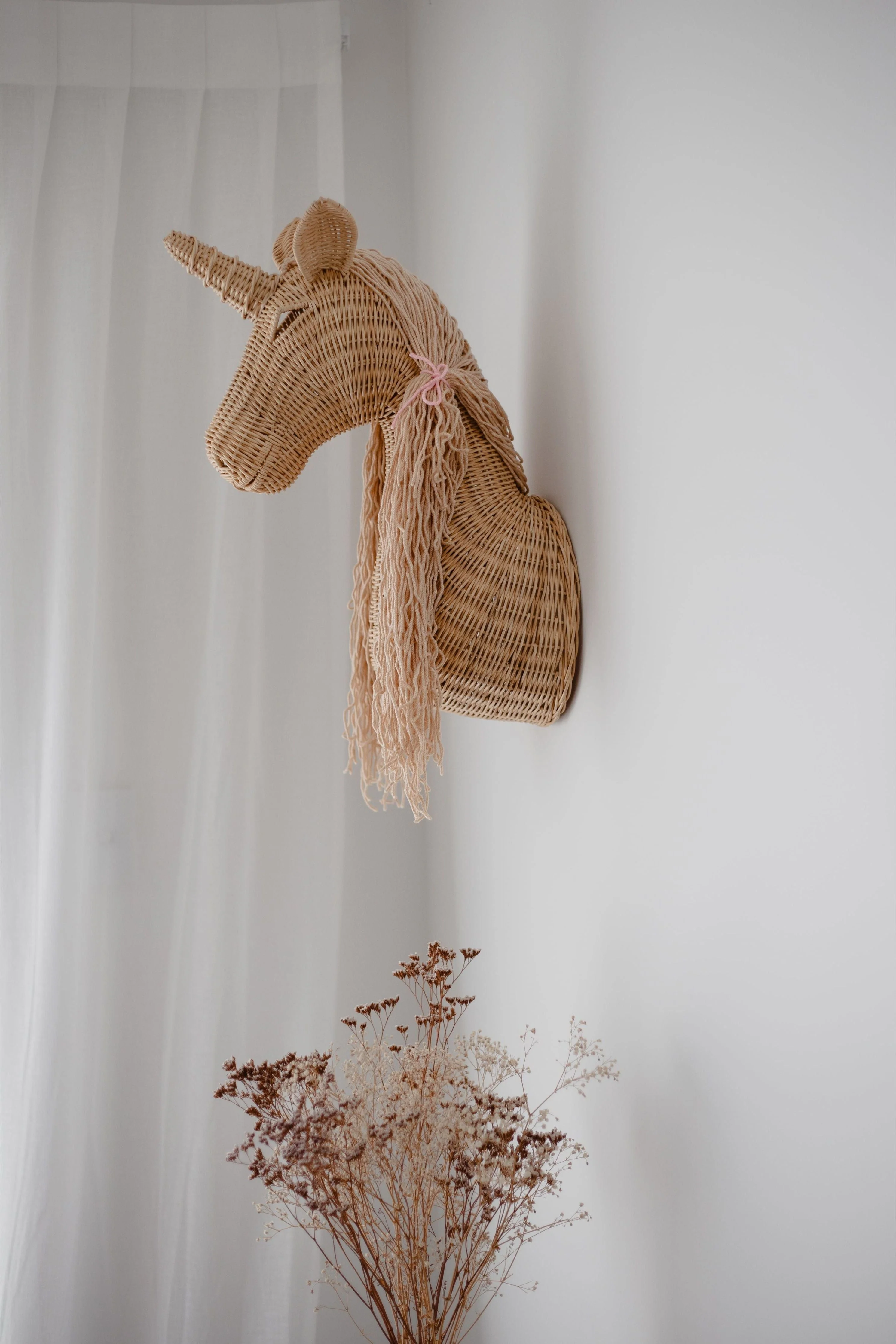 Rattan Unicorn wall mount - Image 4