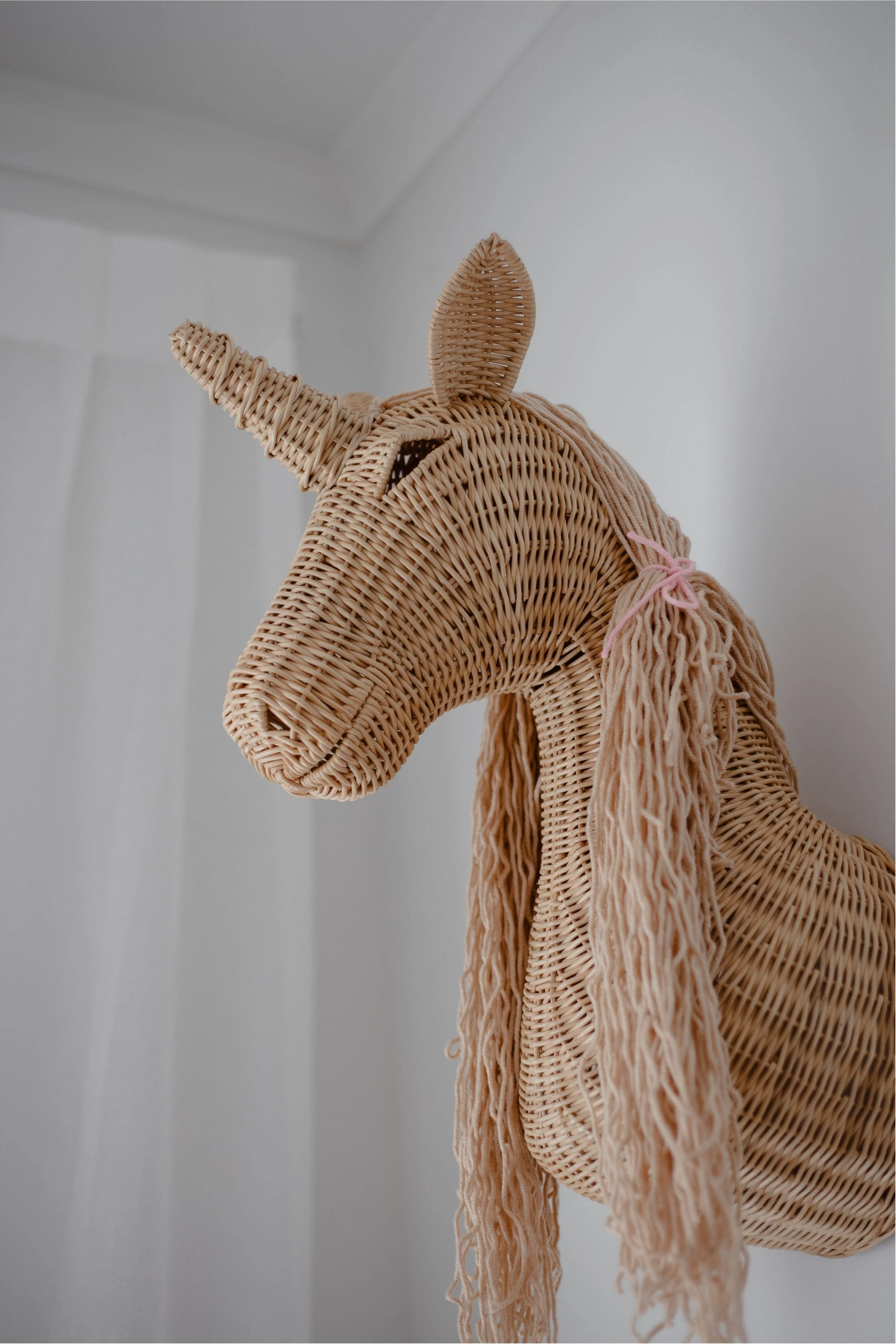 Rattan Unicorn wall mount - Image 6