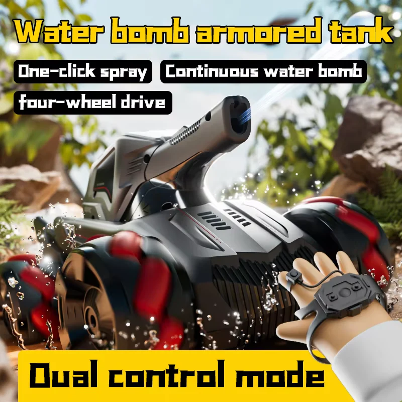 RC Car 4WD 2.4G Wireless Gesture Sensing RC Tank Water Bomb Spray Stunt - Image 4