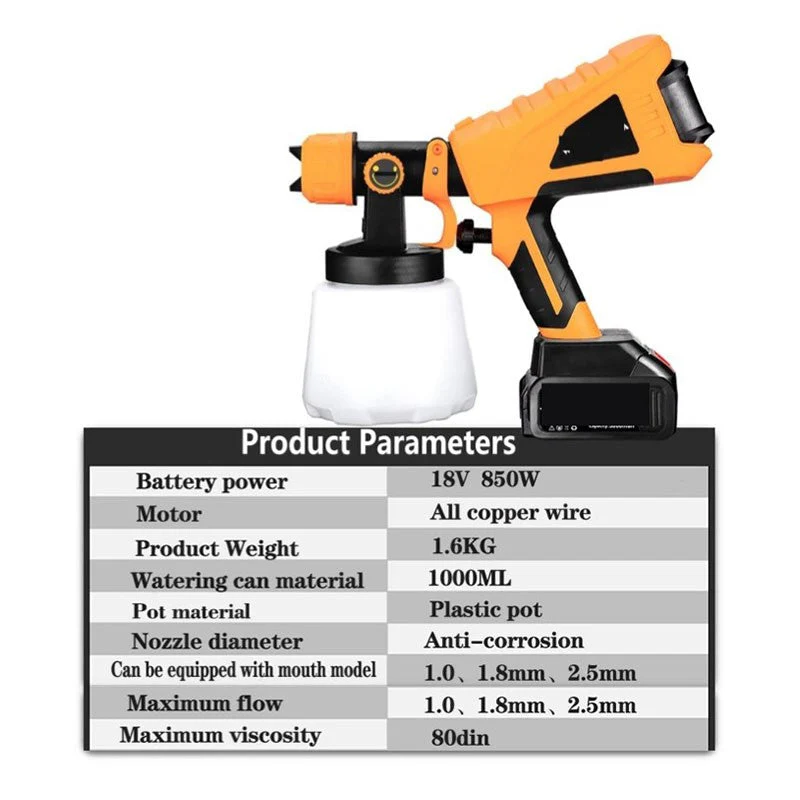 Cordless Spray Gun Paint Sprayer Compatible DeWalt - Image 3