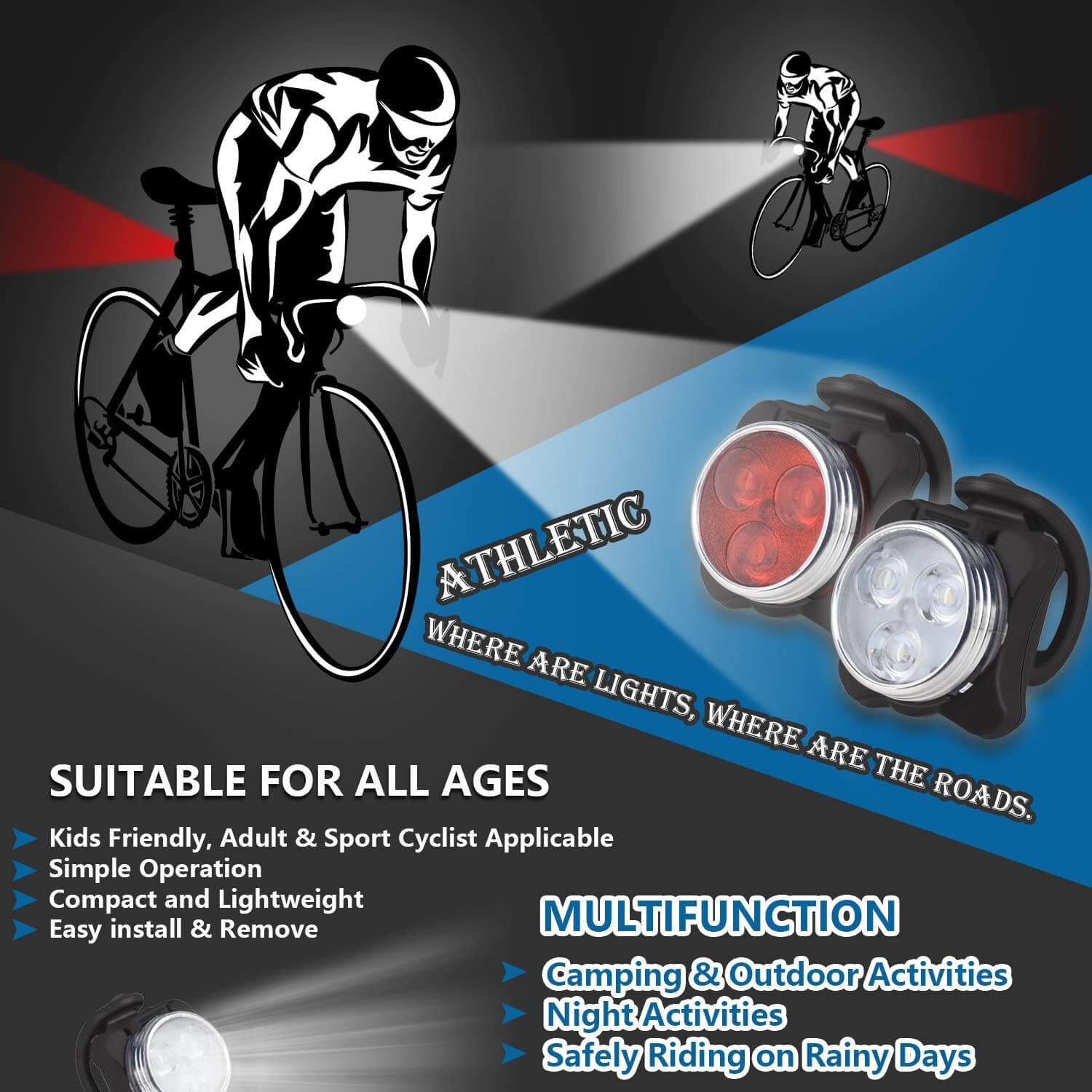 Rechargeable LED Bike Light Sets - Image 6