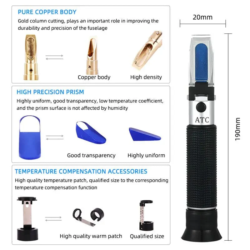 Refractometer - Sugar & Alcohol Dual Measure Refractometer (0-40% / Brix 0-25%) - Image 12
