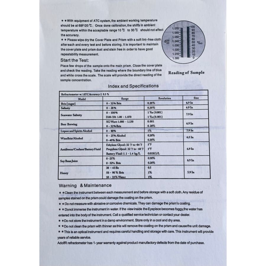 Refractometer - Sugar Concentration (0-10% Brix / Accuracy 0.1%) - Image 10
