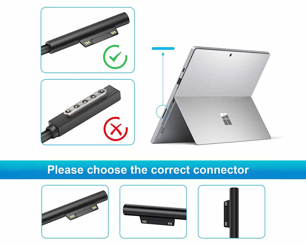 Replacement Charger for Microsoft Surface Pro X/7/6/5/4/3 65W - Image 4