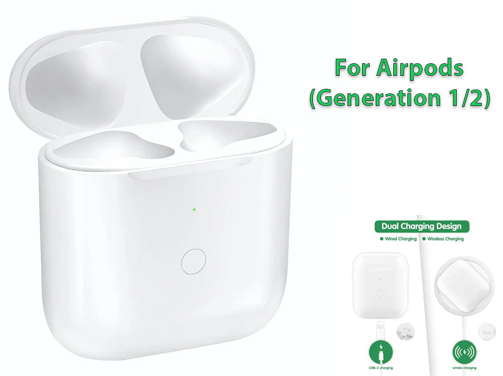 Replacement Wireless Charging Case for AirPods 1 & AirPods 2 - Image 3